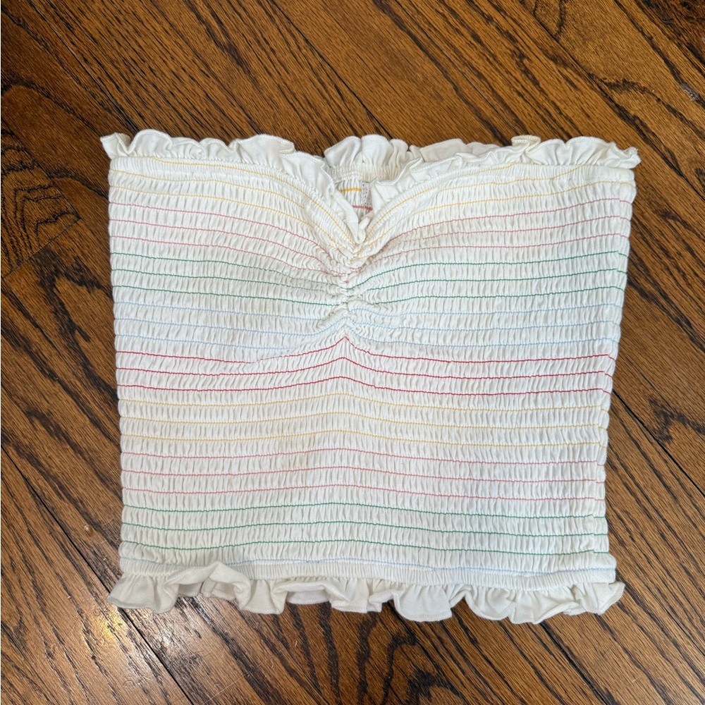 Abound Multicolor Striped Smocked Top